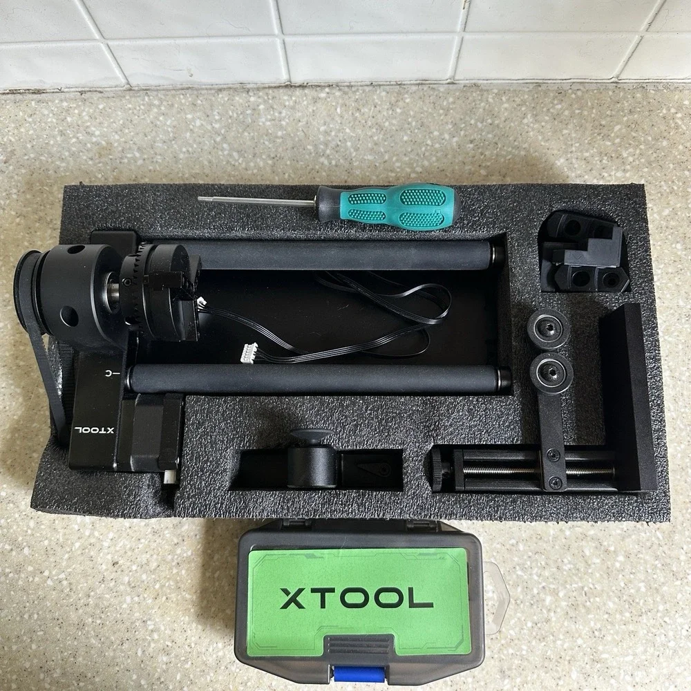 xTool RA2 Rotary Attachment Pro for S1, F1, F1 Ultra P2, M1 Ultra Engraver Read*